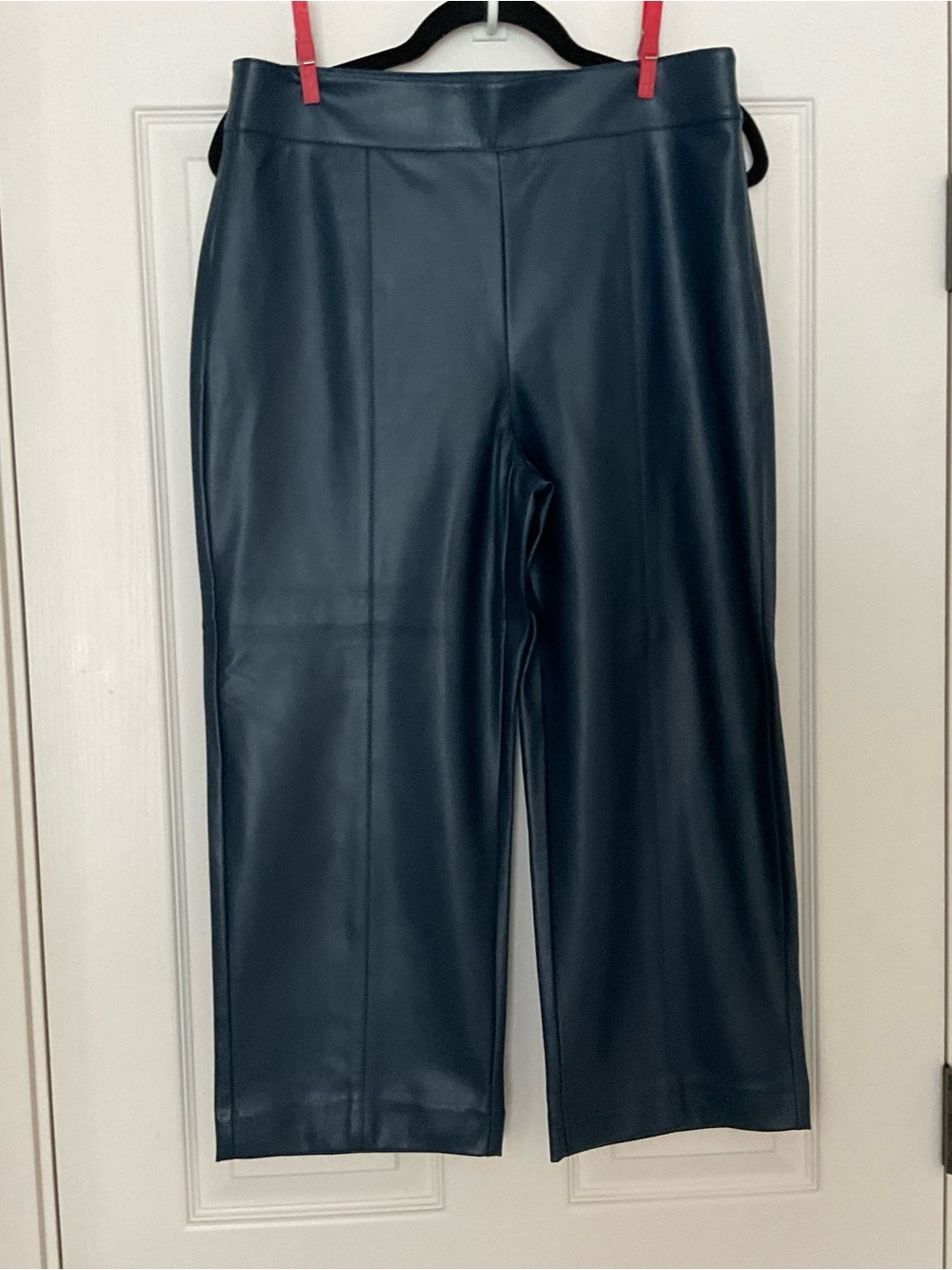 Ann Taylor Petite Navy Faux Leather Pants